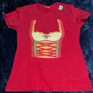 Red Octoberfest Dirndl Women's Graphic Top (Ladies M)